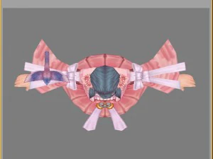 low poly 3d women - peach girl 3D Model