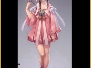 low poly 3d women - peach girl 3D Model