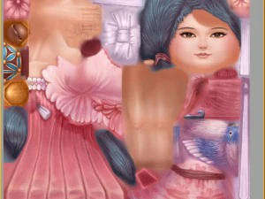 low poly 3d women - peach girl 3D Model