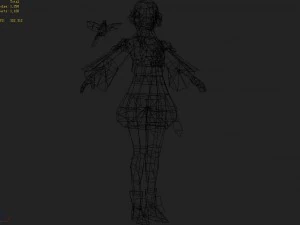 low poly 3d women - peach girl 3D Model