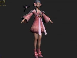 low poly 3d women - peach girl 3D Model