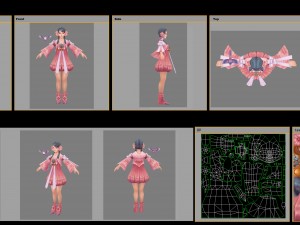 low poly 3d women - peach girl 3D Модель