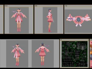 low poly 3d women - peach girl 3D Model