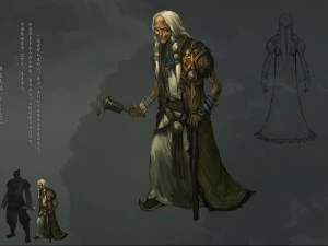 Low-Poly-3D-Frauen &ndash; alte Tuoling-Dorffrau 3D Modell