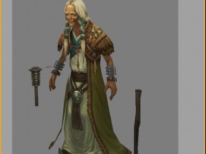 low poly 3d women - old tuoling village woman Model 3D