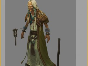 low poly 3d women - old tuoling village woman 3D Model