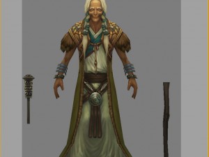 low poly 3d women - old tuoling village woman Model 3D