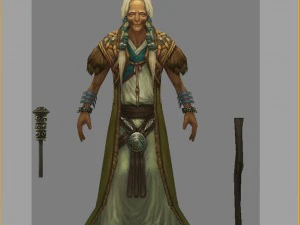 low poly 3d women - old tuoling village woman 3D Model