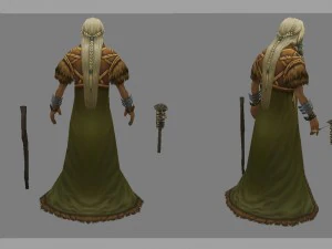 low poly 3d women - old tuoling village woman 3D Model