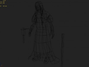 low poly 3d women - old tuoling village woman Model 3D