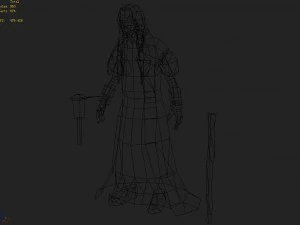 low poly 3d women - old tuoling village woman 3D Model