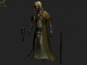 low poly 3d women - old tuoling village woman 3D Model