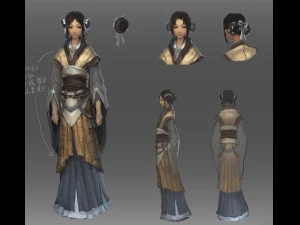 низкополигональная 3d женщина - осадные девушки 3D Модель