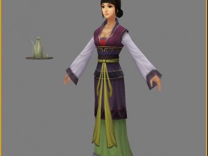 low poly 3d women - skull ring 3Dモデル