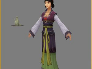 low poly 3d women - skull ring 3D Model