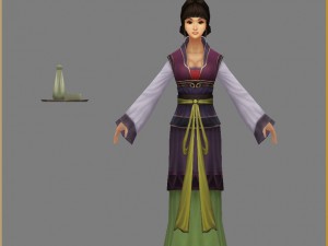 low poly 3d women - skull ring 3Dモデル