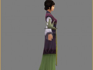 low poly 3d women - skull ring 3Dモデル