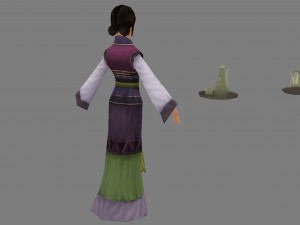 low poly 3d women - skull ring 3Dモデル