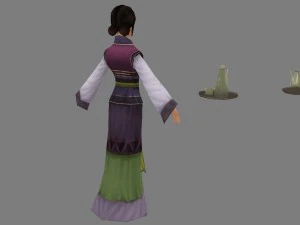 low poly 3d women - skull ring 3D Model