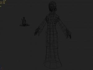 low poly 3d women - skull ring 3Dモデル