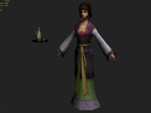 low poly 3d women - skull ring 3Dモデル