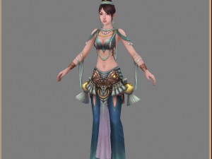 low poly 3d women - invite month Modèle 3D