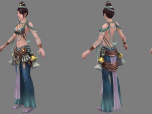 low poly 3d women - invite month Modèle 3D