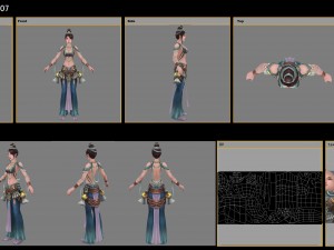 low poly 3d women - invite month Modèle 3D