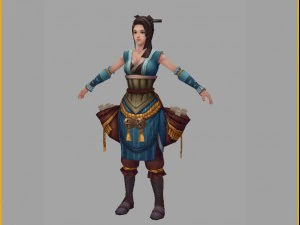 low poly 3d women - email manager 3D Model