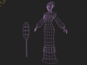 low poly 3d women - grocery store Model 3D