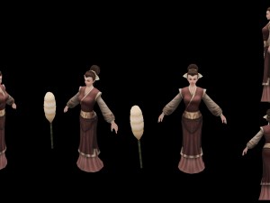 low poly 3d women - grocery store Model 3D