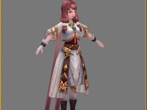 low poly 3d women - chang an city guide 3D 模型