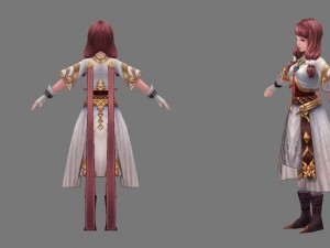 low poly 3d women - chang an city guide 3D 模型