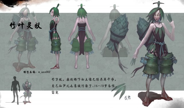low poly 3d women - bamboo leaf demon 3D Model .c4d .max .obj .3ds .fbx .stl .blend