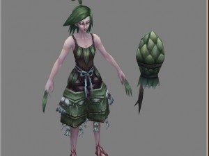 low poly 3d women - bamboo leaf demon 3D Model