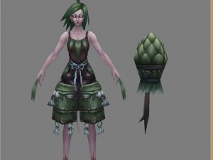 low poly 3d women - bamboo leaf demon 3D Model