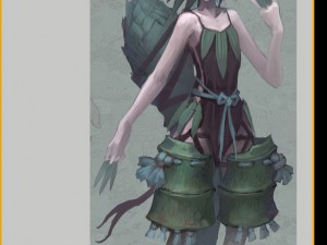 low poly 3d women - bamboo leaf demon 3D Model