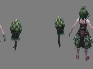 low poly 3d women - bamboo leaf demon 3D Model