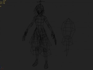 low poly 3d women - bamboo leaf demon 3D Model