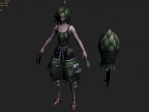 low poly 3d women - bamboo leaf demon 3D Model
