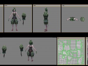 low poly 3d women - bamboo leaf demon 3D Model
