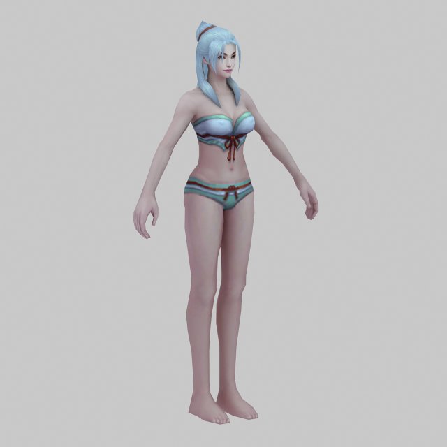 bikini girl 02 3D 模型 .c4d .max .obj .3ds .fbx .stl .blend 