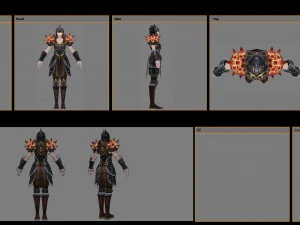 armor suit - female 21 3D Model