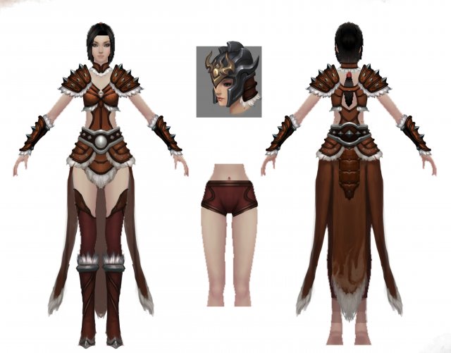 light armor set - female 14 3D Model .c4d .max .obj .3ds .fbx .stl .blend 
