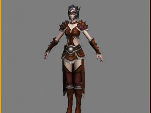 light armor set - female 14 3D Model