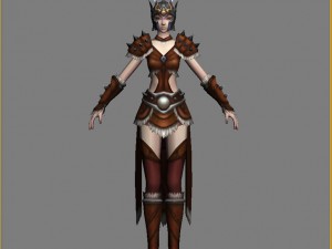 light armor set - female 14 3D Model