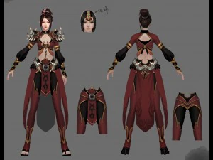 комплект легкой брони - женский 16 3D Модель