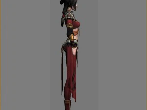 light armor set - female 16 3D Model