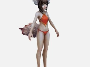 k&uuml;&ccedil;&uuml;k tilki kız 3D Model