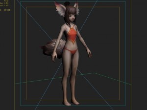 little fox girl Model 3D